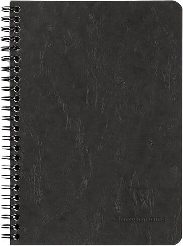 Clairefontaine 785661C Age Bag Collection دفتر ملاحظات بأكمام سوداء - A5 14.8 × 21 سم - 120 صفحة مسطرة قابلة للفصل + 3 فواصل مع جيوب تخزين - غطاء بطاقة لامع بحبيبات جلدية in Kuwait