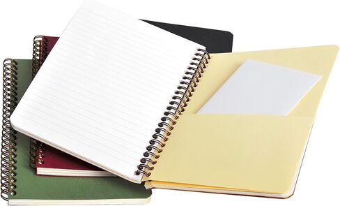Clairefontaine 785661C Age Bag Collection دفتر ملاحظات بأكمام سوداء - A5 14.8 × 21 سم - 120 صفحة مسطرة قابلة للفصل + 3 فواصل مع جيوب تخزين - غطاء بطاقة لامع بحبيبات جلدية in Kuwait