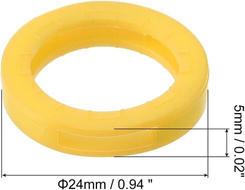 PATIKIL Key Caps Covers Rings, 10 Pack 0.9" Keys Identifiers Covers Coding Tags Marker Round Silicone Sleeve for Office House Apartment, Yellow in Saudi Arabia