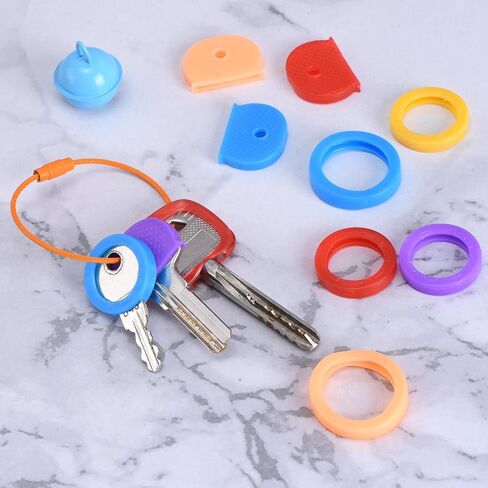 PATIKIL Key Caps Covers Rings, 10 Pack 0.9" Keys Identifiers Covers Coding Tags Marker Round Silicone Sleeve for Office House Apartment, Yellow in Saudi Arabia