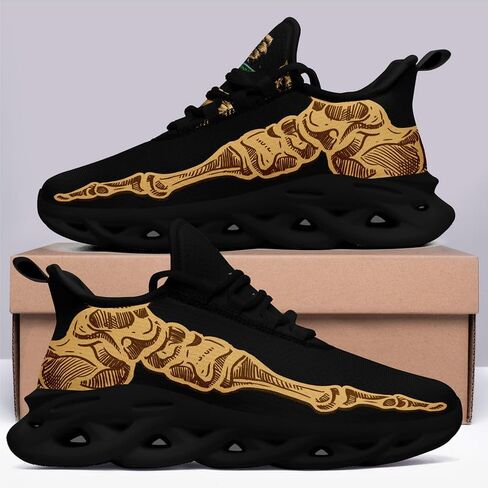 أحذية الجري الأنيقة على شكل جمجمة للرجال والنساء أحذية رياضية أنيقة على الطراز القوطي خفيفة الوزن شبكية من مادة EVA للمشي والتنس in Kuwait
