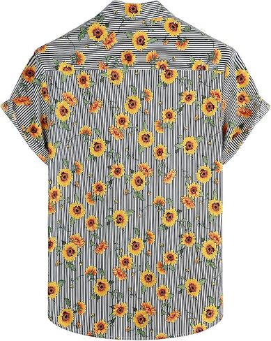 VATPAVE Mens Floral Hawaiian Shirt Casual Button Down Short Sleeve Aloha Beach Shirts in Saudi Arabia