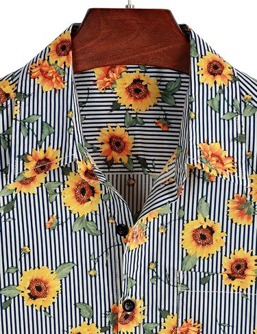 VATPAVE Mens Floral Hawaiian Shirt Casual Button Down Short Sleeve Aloha Beach Shirts in Saudi Arabia