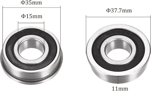 4Pcs F6202-2RS Flange Ball Bearing - [15x35x11mm] Replacement Precision Bearing Chrome Steel for Industrial Equipment, Double Sealed in Saudi Arabia