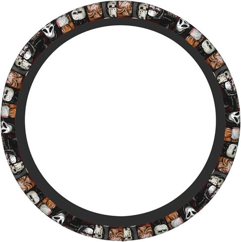 Halloween Horror Movie Steering Wheel Cover Universal 15 in Car Accessories for Men Women,Steering Wheel Protector Comfortable Protective Case for SUV Sedan Decor (7, One Size) (6) (2) (1) in Saudi Arabia
