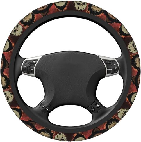 Halloween Horror Movie Steering Wheel Cover Universal 15 in Car Accessories for Men Women,Steering Wheel Protector Comfortable Protective Case for SUV Sedan Decor (7, One Size) (6) (2) (1) in Saudi Arabia