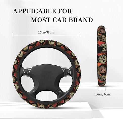 Halloween Horror Movie Steering Wheel Cover Universal 15 in Car Accessories for Men Women,Steering Wheel Protector Comfortable Protective Case for SUV Sedan Decor (7, One Size) (6) (2) (1) in Saudi Arabia