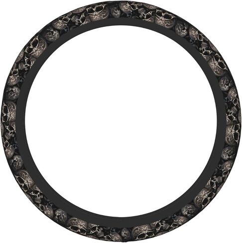 Gothic Black Skull Elastic Steering Wheel Cover, Universal 15 Inch Car Steering Wheel Covers, Car Accessories for Men Women in Saudi Arabia