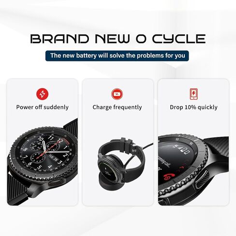 [500 مللي أمبير] بطارية بديلة لجهاز Samsung Gear S3 Frontier (SM-R760) وGear S3 Classic، بطارية مطورة لجهاز SM-R770، BR760، R765، EB-BR760ABE، GH43-04699A مع مجموعة أدوات إصلاح احترافية DIY. in Kuwait