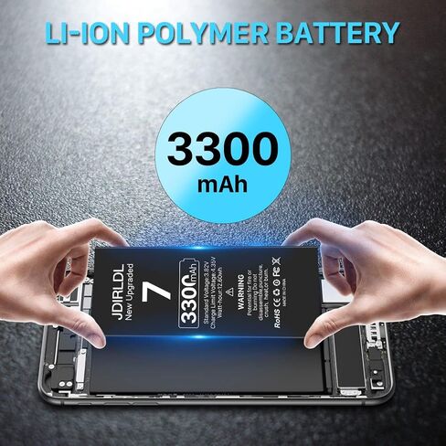 [3300mAh] Battery for iPhone 7, [2024 New Upgrade] Super High 0 Cycle Capacity Replacement Battery for iPhone 7 Model A1660/A1778/A1779, (No Tools) in Kuwait