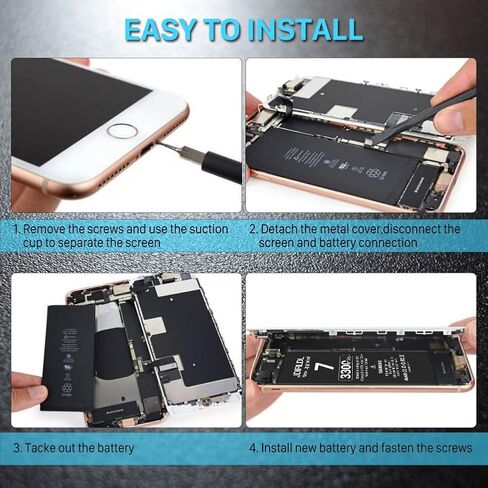 [3300mAh] Battery for iPhone 7, [2024 New Upgrade] Super High 0 Cycle Capacity Replacement Battery for iPhone 7 Model A1660/A1778/A1779, (No Tools) in Kuwait