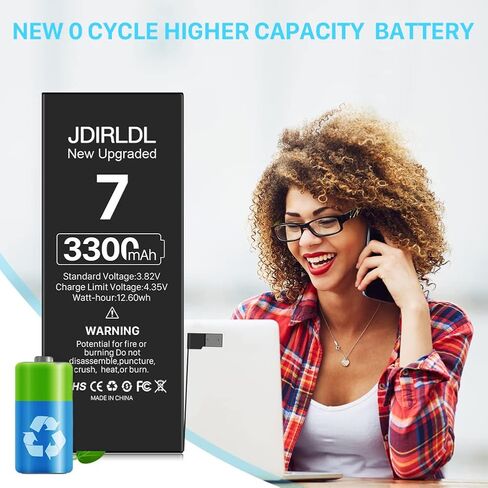 [3300mAh] Battery for iPhone 7, [2024 New Upgrade] Super High 0 Cycle Capacity Replacement Battery for iPhone 7 Model A1660/A1778/A1779, (No Tools) in Kuwait