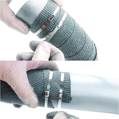 Metal Zip Ties - 304 Stainless Steel Cable Ties Heavy-Duty for Outdoor Fences, Machinery, Vehicles, Exhaust Wrap, Farms, Pipes, and Roofs - 11.8 Inch 100pcs - Self-Locking Cable Ties (100PCS) in Saudi Arabia