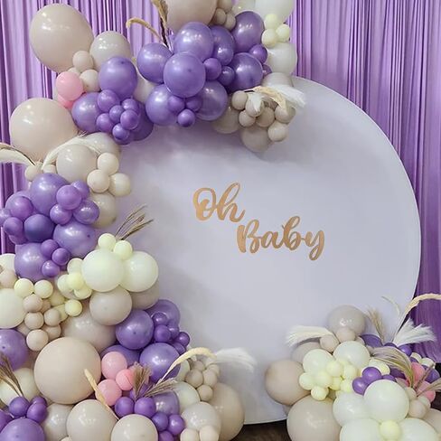 7.2ft Ivory Round Backdrop Cover Circle Backdrop Cover for Birthday Ivory Arch Backdrop for Wedding Baby Shower Party Home Decoration in Saudi Arabia