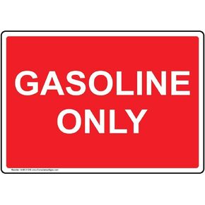 ComplianceSigns.com Gasoline Only Label Decal, 7x5 inch Vinyl for Gases in Saudi Arabia