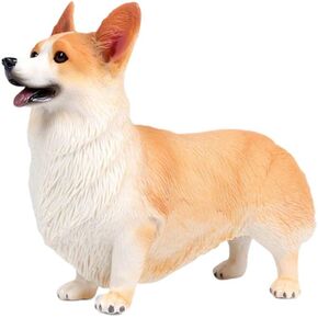 IMIKEYA Welsh Corgi Figurine Miniature Dog Figurine, Standing Corgi Cake Topper, Realistic Animal Statue Dog Collectible Desktop Decor for Home Office Car Fairy Garden Accessory(4.13 x 1.57 x 3.35 in)