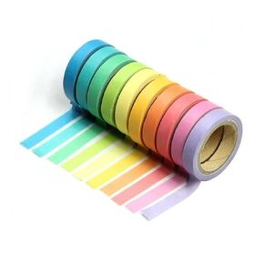 10 Rolls Colored Duct Tape Rainbow Color washi Tape washi Masking Tape Decorative washi Tape Colorful washi Tape Japanese Paper