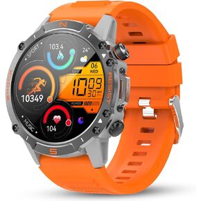 ساعة ذكية WalkerFit للرجال، Reloj Inteligente para Hombre، بطارية طويلة جدًا 60 يومًا، ساعة ذكية عسكرية متينة مقاومة للماء مع شاشة AMOLED مقاس 1.43 بوصة، ساعة ذكية تعمل بنظام Android متوافقة مع iPhone، حزام إضافي in Kuwait