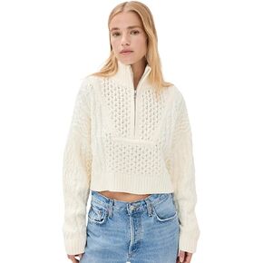 STAUD Women's Cropped Hampton Sweater