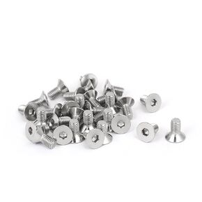 uxcell® DIN7991 M3x6mm 316 Stainless Steel Flat Head Hex Socket Cap Screw Bolt 30pcs