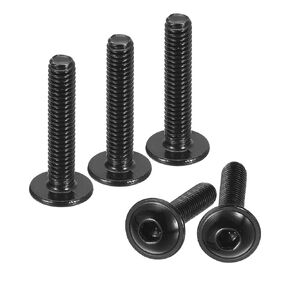 uxcell Flanged Button Head Socket Cap Screws, 50pcs M4x8mm 304 Stainless Steel Black Oxide Socket Drive Fasteners Bolts, Fully Thread Machine Screws