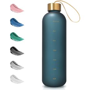 Opard 27oz/32oz Motivational Water Bottle with Time Marker to Drink, Reusable Plastic Bottle with BPA Free Tritan for Gym and Sports