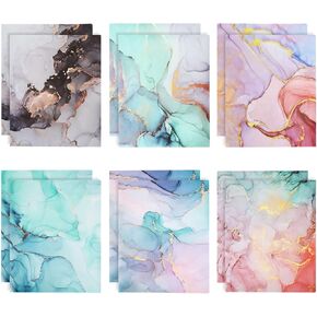 Ddowanx 12 Pack Pocket Folders, Heavy Duty Plastic File Folders with Pockets, Folders for Documents Letter Size, Cute Marble Colors Folder Back to School Supplies for Students Teachers (12)