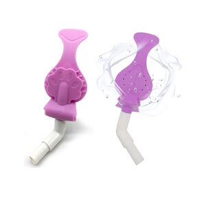 Dental Suction Shield Bite,Dental Silicone Mouth Prop,with HVE Suction Tube, Connecting Dental Saliva Ejector,Dental Bite Blocks Saliva Shield（2 PCS/Box) (Purple)