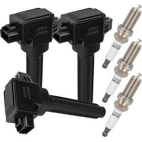 ECCPP UF815 3 ignition coils with 3 iridium Spark Plugs for Mitsubishi Mirage G4 2015-2018 1.2L l3 UF815 4505 PKH16TT