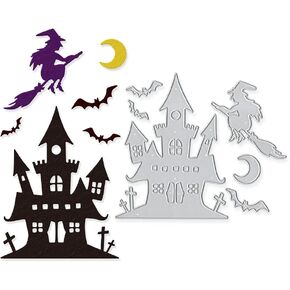 Metal Halloween Die Cuts Moon Cat Spider Star Witch Cutting Dies Embossing Stencil Template for Card Making Scrapbooking Paper Craft Album Stamps DIY Halloween Décor in Saudi Arabia
