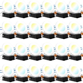 Sunco Lighting 24 Pack 4 Inch Ultra Thin LED Recessed Ceiling Lights Slim, High Brightness 800 Lumens, 2700K/3000K/3500K/4000K/5000K, Dimmable, 10W, Wafer Thin, Canless with Junction Box
