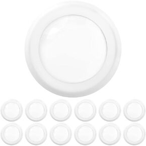 Sunco 12 Pack 5/6 Inch LED Disk Lights, Flush Mount Disc Recessed Ceiling Can Lighting, 1050 LM, 2700K Soft White, Dimmable, 15W=75W, Damp Rated ETL