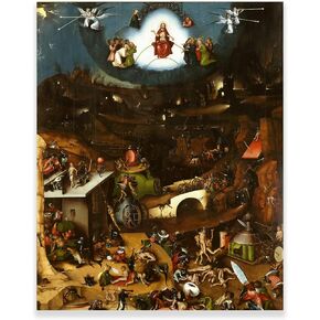 KWAY Hieronymus Bosch Wall Art - The Last Judgment Painting - Famous Oil Painting Reproductions for Living Room Home Wall Decor Unframed (12x15in/30x38cm)