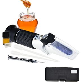 DANOPLUS Honey Moisture 58~90% Brix Refractometer with ATC, Handheld High Measuring Range Sugar Content, Honey, Jelly, Jam and Syrup