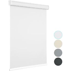 Changshade Blackout Roller Shade with Cassette Valance, Room Darkening Shades Cordless, Roller Blinds for Windows, Window Shade for Light Blocking, Easy to Install,White,23 * 72,JZROL23WT72Z