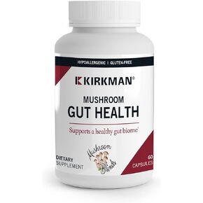 Kirkman - Mushroom Gut Health - 60 Capsules - Supports Gut Health - Aids Immune Health - Hypoallergenic