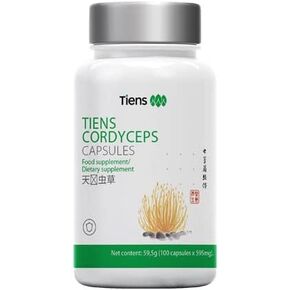Tiens Cordyceps 100 Capsules - Premium Cordyceps Supplement, Enhances Diet with Mycelium Cordyceps - Ophiocordyceps Sinensis (Caterpillar) Extract