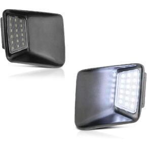 VIPMOTOZ Full LED License Plate Light Tag Lamp Assembly Replacement Pair For 2004-2012 Chevy Colorado GMC Canyon Pickup Truck - 6000K Diamond White, 2-Piece Set