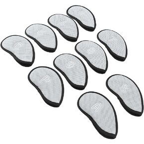 10PCS New Meshy Golf Iron Covers Set Golf Club Head Cover Fit Most Irons, Golf Head Covers Use Nylon Mesh Cloth and Fine Fleece Lining Material, Golf Club Head Covers Soft Lining