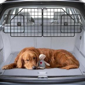 Dog Car Barrier for SUVs - Adjustable Dog Car Barrier 36" to 62" Width for Trucks, SUV, Vans,Heavy-Duty Wire Mesh Barriers Safety Travel Accessories,Pet Travel Barriers