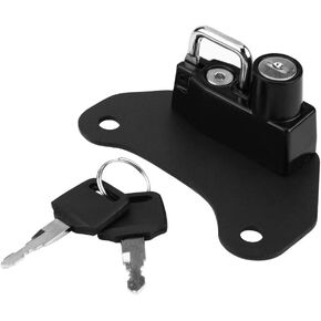 Qiilu Motorcycle Helmet Lock, Key Lock, Black, Compact