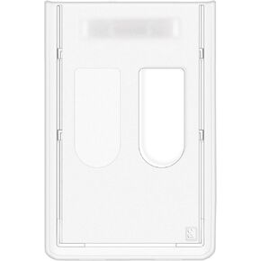 Fallen One 10 Pack Heavy Duty ID Badge Holders, Hard Plastic ID Holders for Lanyards, Vertical Card Protector with Thumb Slots