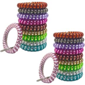 20 Pack Colorful Spring Wrist Coil Keychain coil bracelets keychain for Gym, Pool, ID Badge and Outdoor Sport Office Workshop