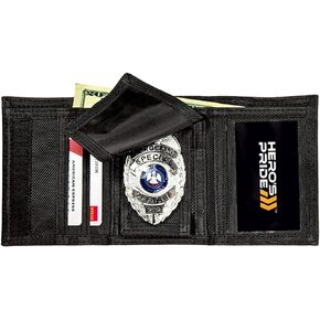 Tri-Fold Ballistic Badge Holder, Wallet w/ID Window & Credit Card slots by Hero's Pride