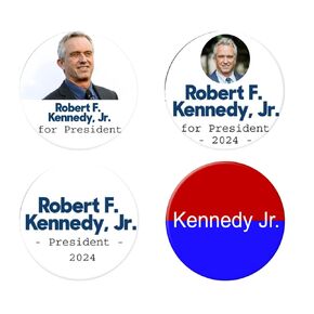 Robert F. Kennedy, Jr. 2024 buttons - Set of 4 RFK Jr. for President Pins (2.25 inches)