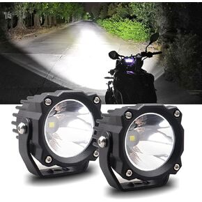 Chelhead Led Driving Lights, 2.7 inch Square 6500K Spot Beam Fog Lights 25W Waterproof Off Road Pod Lights Compatible with Motorcycle ATV UTV Tractor Jeep Trucks Trailer