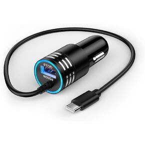 Samsung S24 Ultra Car Charger 48W USB C Cord Fast Charging for Galaxy S24 A15 A35 A55 A25 S23 FE S22 S21 A54 A14 iPhone 15 Pro Max/Plus,Dual Port Car Plug Android Charger Phone Adapter 3FT USB-C Cable