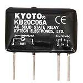 KB20C06A Relay Pin, Solid State, 32V DC, Input 6 Amp, 280V AC Output, 4-Pin, 0.9" H x 1.4" L x 0.3" W