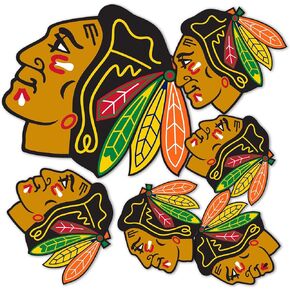 Desert Cactus Chicago Blackhawks Team NHL National Hockey League Sticker Vinyl Decal Laptop Water Bottle Car Scrapbook (Type 3 - Main Logo)