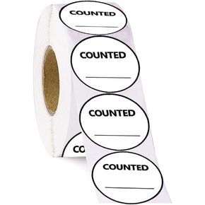 Counted Inventory Label,2 Inch Permanent Adhesive Labels,Warehouse Inventory Control Stickers for Shipping and Inventory,500 Pcs